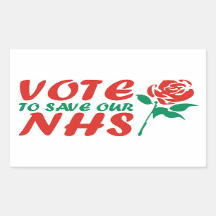 Pegatina Rectangular Trabajo del voto para ahorrar nuestro NHS