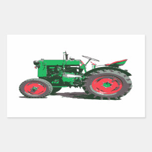PEGATINA RECTANGULAR TRACTOR ANTIGUO