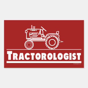 Pegatina Rectangular Tractor Ologist RED