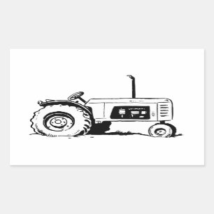 Pegatina Rectangular Tractor Sketch