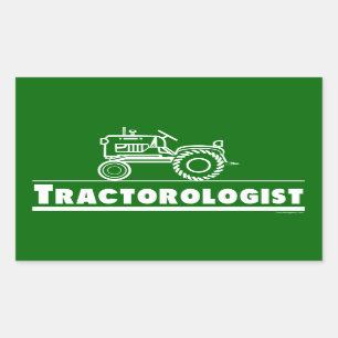 Pegatina Rectangular Tractor verde Ologist