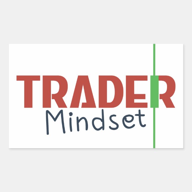 Pegatina Rectangular Trader Mindset – Discipline Focus & Trading Psycho (Anverso)