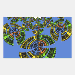 Pegatina Rectangular Tradición azul