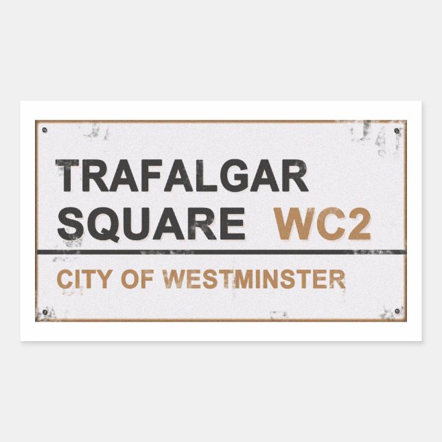 Pegatina Rectangular Trafalgar Square London - Signo de época (Anverso)