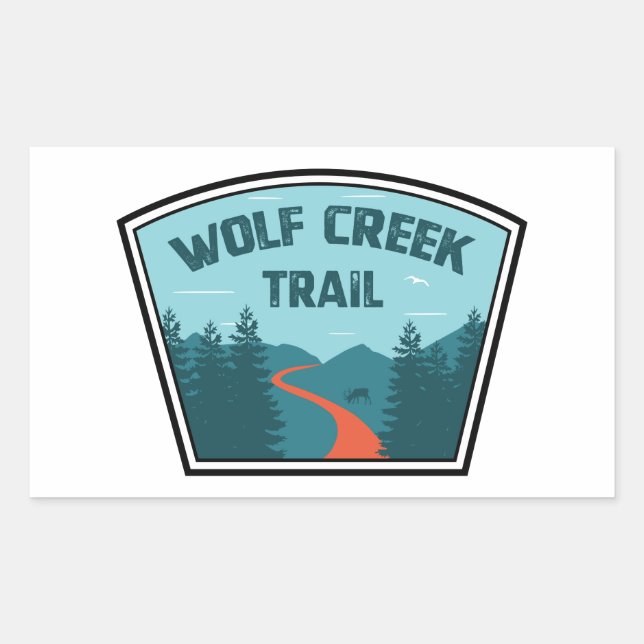 Pegatina Rectangular Trail de Wolf Creek Dayton Ohio (Anverso)