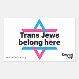 Pegatina Rectangular Trans Jews Belong Here sticker