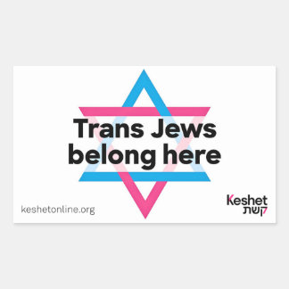 Pegatina Rectangular Trans Jews Belong Here sticker