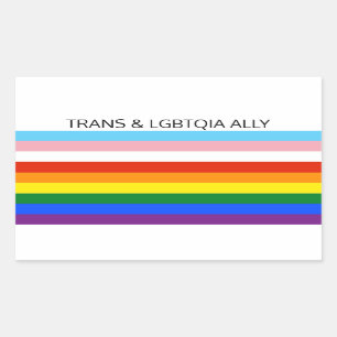 Pegatina Rectangular TRANS y ALIADO LGBTQIA