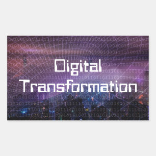 Pegatina Rectangular Transformación digital para empresas