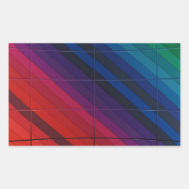 Pegatina Rectangular Transición multicolor con cuadrícula