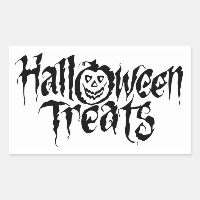 Pegatina Rectangular Tratamientos clásicos redondos de Halloween Pegati (Anverso)