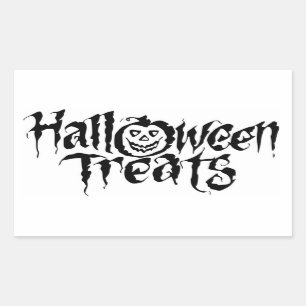 Pegatina Rectangular Tratamientos clásicos redondos de Halloween Pegati