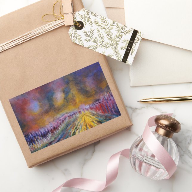 Pegatina Rectangular Trayectoria púrpura (Regalar)