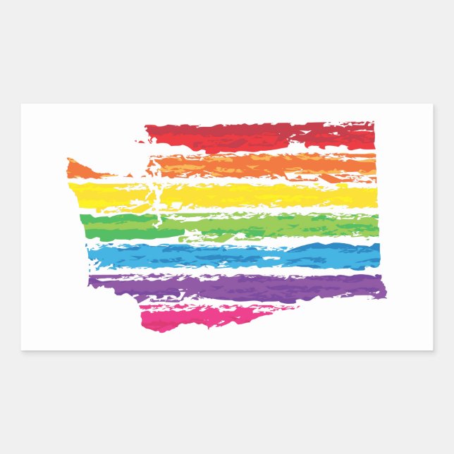 Pegatina Rectangular trazos de color de washington (Anverso)