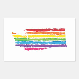 Pegatina Rectangular trazos de color de washington