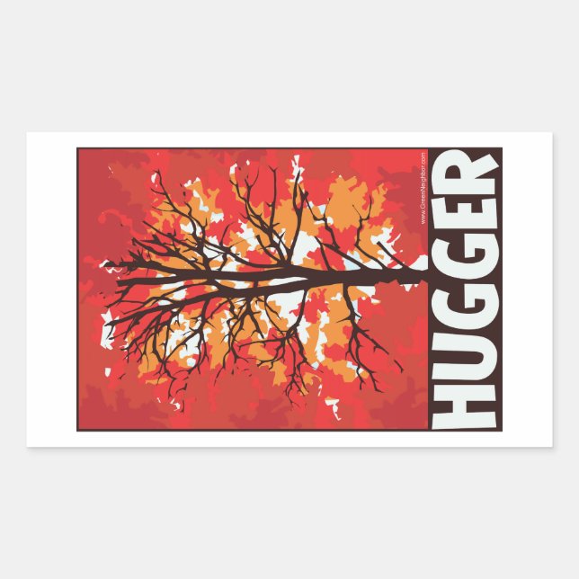 Pegatina Rectangular Tree Hugger (Anverso)