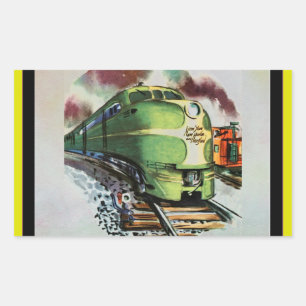 Pegatina Rectangular Tren Antiguo