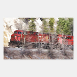 Pegatina Rectangular Tren de las Rockies