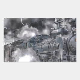 Pegatina Rectangular Tren de motores de vapor HDR Foto