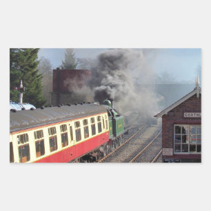 PEGATINA RECTANGULAR TRENES DE VAPOR