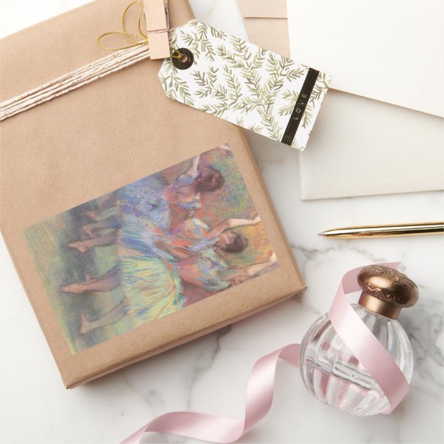 Pegatina Rectangular Tres bailarinas de Edgar Degas, arte de ballet de  (Regalar)