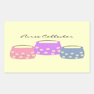 Pegatina Rectangular Tres carteras florales