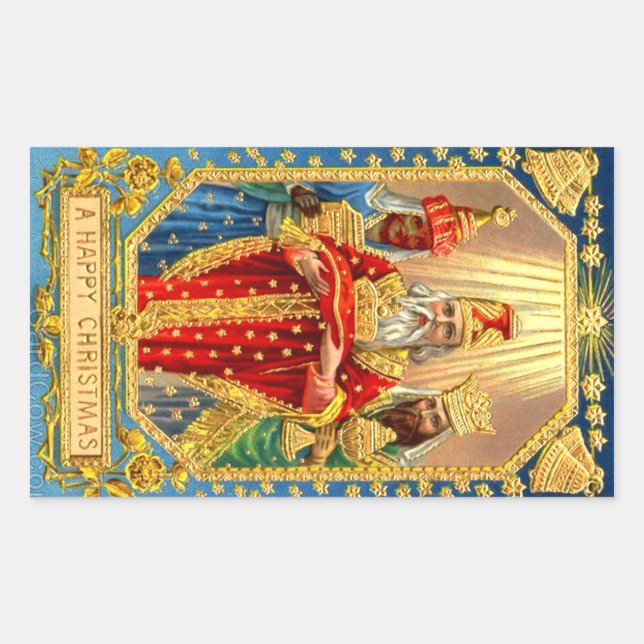 PEGATINA RECTANGULAR TRES REYES (Anverso)