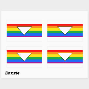 Pegatina Rectangular Triángulo LGBTQ+ y orgullo arcoiris