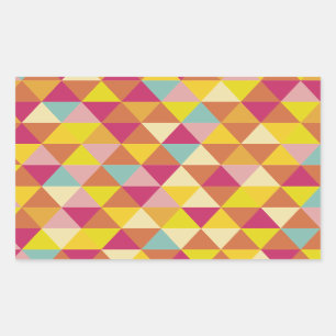 Pegatina Rectangular Triángulos multicolor polígono en forma geométrica