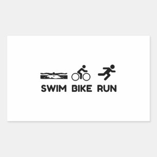 Pegatina Rectangular Triathlon Swim Bike Run