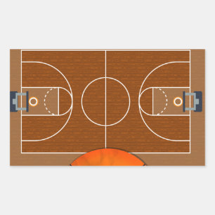 Pegatina Rectangular Tribunal de Baloncesto