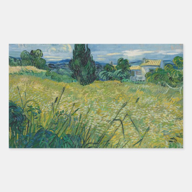Pegatina Rectangular Trigo verde | 1889 (Anverso)