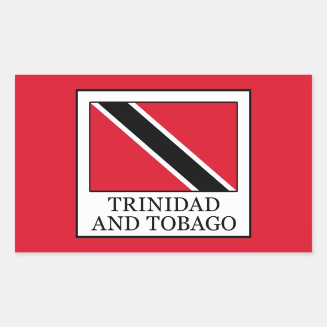Pegatina Rectangular Trinidad y Tabago (Anverso)