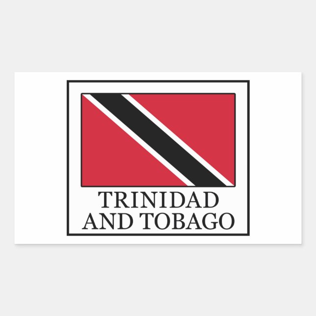 Pegatina Rectangular Trinidad y Tabago (Anverso)