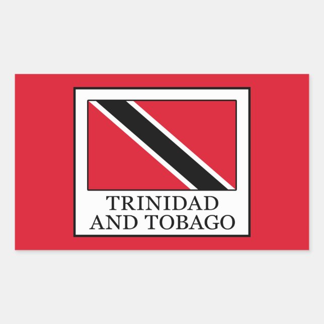 Pegatina Rectangular Trinidad y Tabago (Anverso)