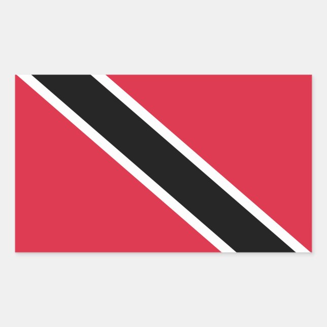 Pegatina Rectangular Trinidad y Tobago (Anverso)