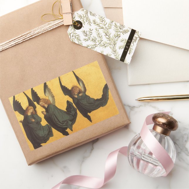 Pegatina Rectangular Trío de ángeles renacentistas por maestro de House (Regalar)