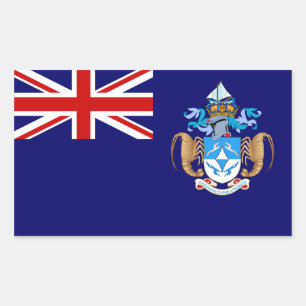 Pegatina Rectangular Tristan de Cunha Flag. Gran Bretaña, de ultramar