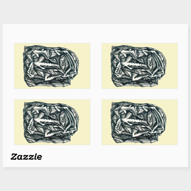 Pegatina Rectangular Triumvirato (Hoja)