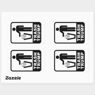 Pegatina Rectangular triunfo de basura