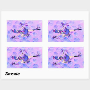 Pegatina Rectangular Trixie el Payaso - globos azules
