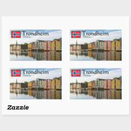 Pegatina Rectangular Trondheim Noruega Souvenir