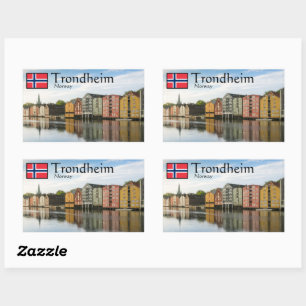 Pegatina Rectangular Trondheim Noruega Souvenir