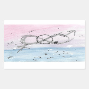 Pegatina Rectangular TROS pegatinas del Orgullo Bisexual