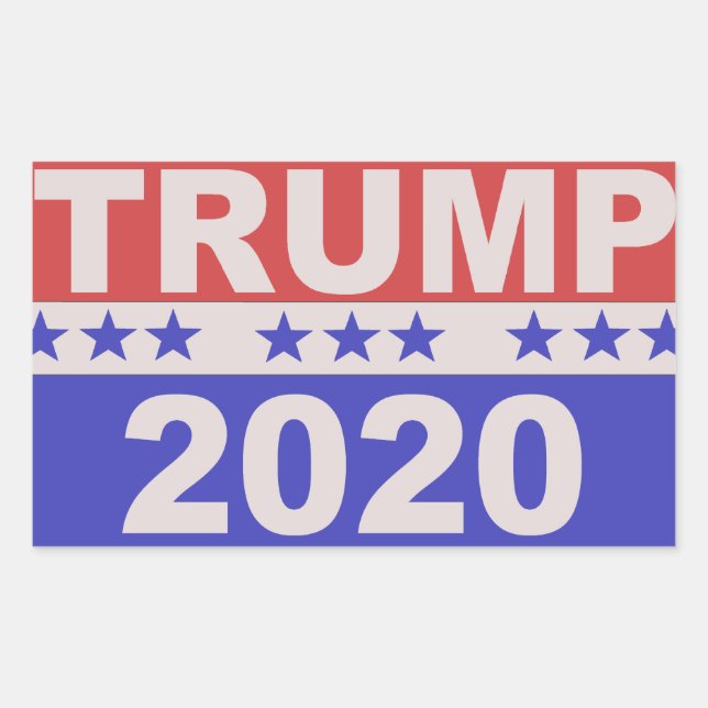 Pegatina Rectangular Trump 2020 (Anverso)