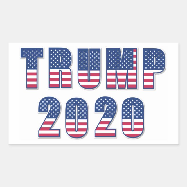 Pegatina Rectangular Trump 2020 (Anverso)
