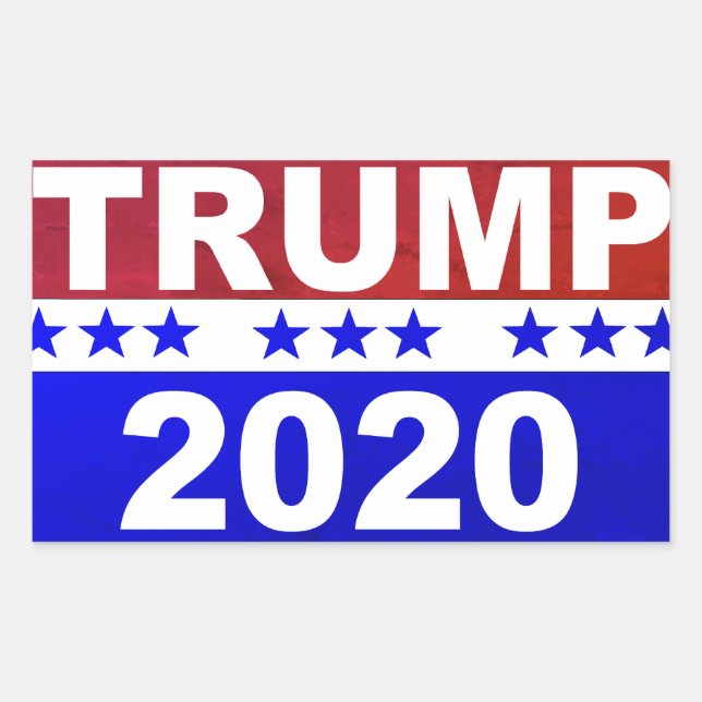 Pegatina Rectangular Trump 2020 (Anverso)