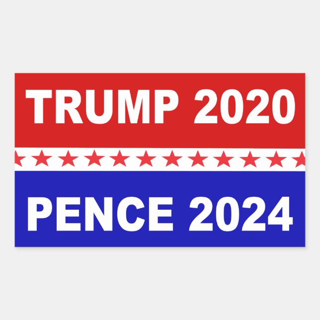 PEGATINA RECTANGULAR TRUMP 2020 PENCE 2024 (Anverso)