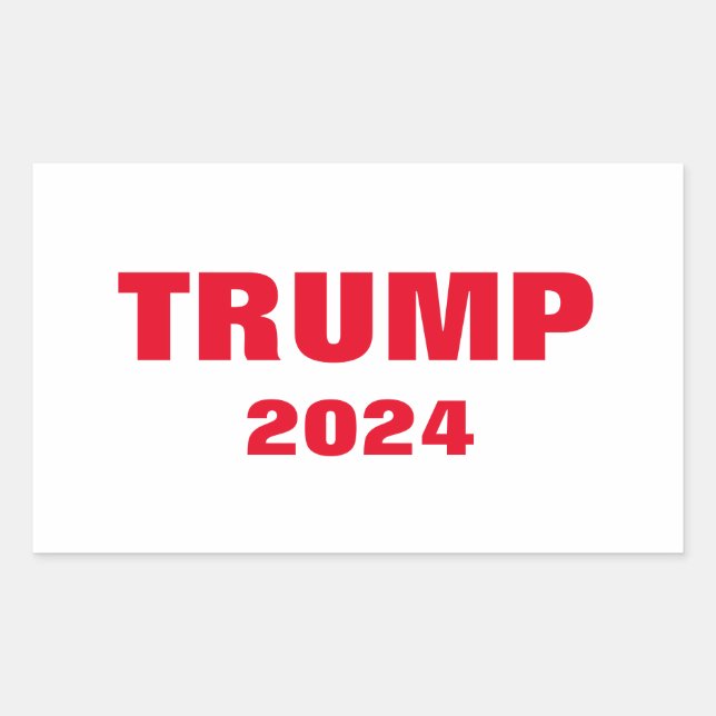 Pegatina Rectangular Trump 2024 Colorido rojo blanco negrita Guay de mo (Anverso)