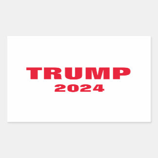 Pegatina Rectangular Trump 2024 Colorido rojo blanco negrita Guay de mo